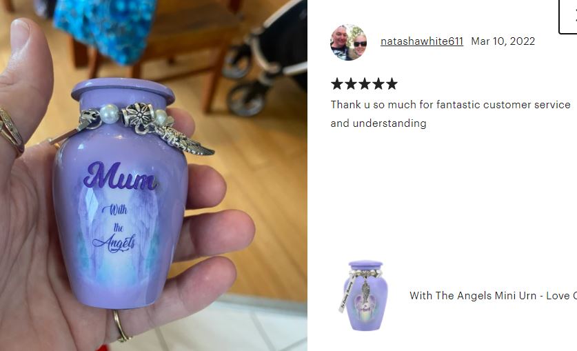 With The Angels Mini Urn - Love Charms® Option