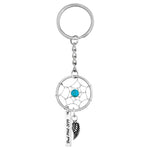 Aqua Bead Dream Catcher Wing Urn Keychain