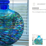 Inspiring Aqua Ocean Mosaic Glass Adult (SOLD OUT) or Medium Urn - Personalization Option - Made in USA
