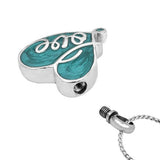 Aqua Love Heart Pendant Urn
