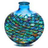 Inspiring Aqua Ocean Mosaic Glass Adult or Medium Urn - Laser Engraved Option - Made in USA