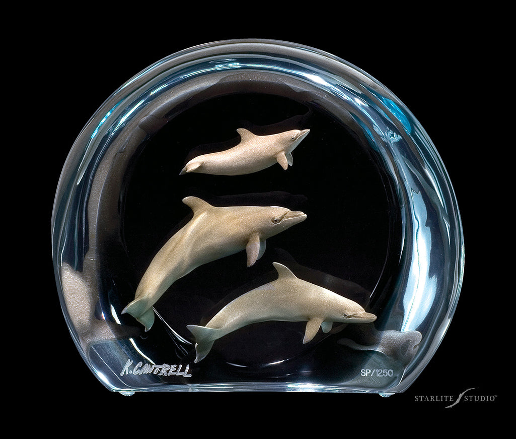 Aquatic Ballet Lucite Art Cremation Urn