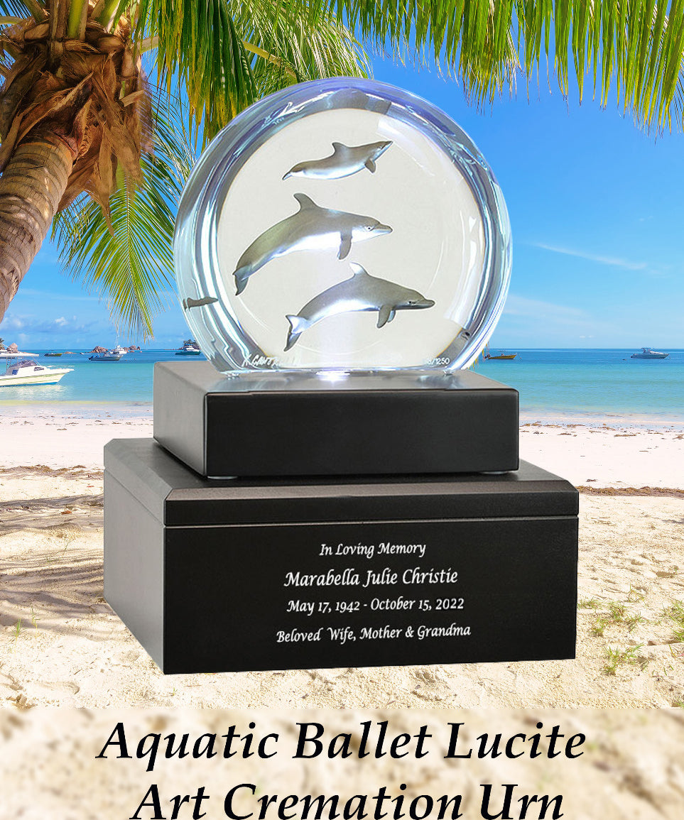 Aquatic Ballet Lucite Art Cremation Urn