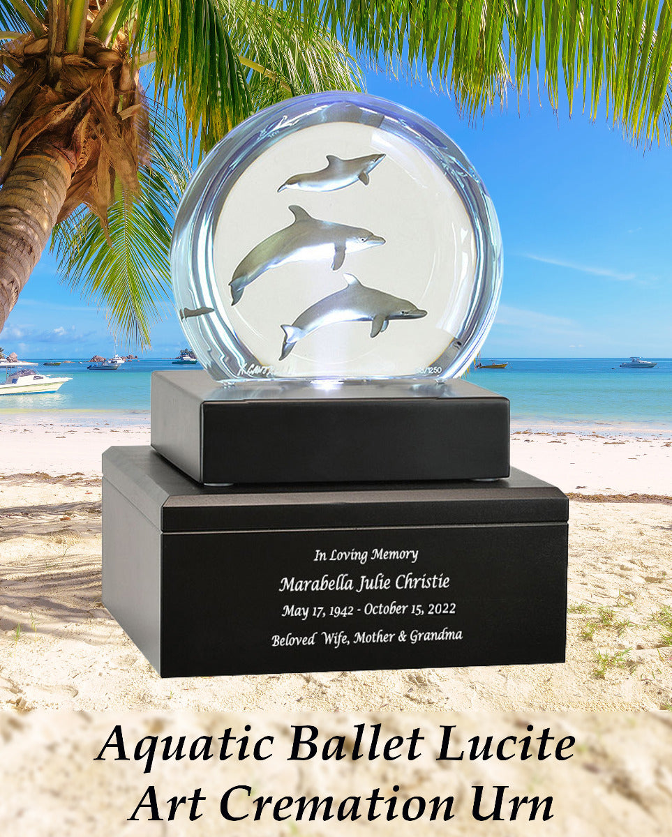 Aquatic Ballet Lucite Art Cremation Urn
