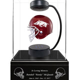 Football Cremation Urn & University of Arkansas Hover Helmet Décor