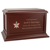 US Army Battle Cross Star Cremation Urn - Adult Wood Urn