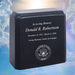 United States Army Cultured Marble Niche Cremation Urn - 12 Color Choices - Vault Option