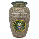 US Army Camouflage Cremation Urn - Tribute Wreath™ Option - Pro Sand Carved Engraving