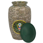 US Army Camouflage Cremation Urn - Tribute Wreath™ Option - Pro Sand Carved Engraving