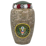 US Army Camouflage Cremation Urn - Tribute Wreath™ Option - Pro Sand Carved Engraving