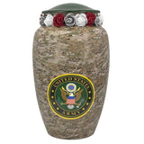 US Army Camouflage Cremation Urn - Tribute Wreath™ Option - Pro Sand Carved Engraving