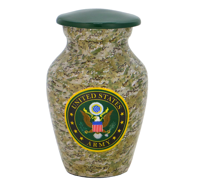 US Army Camouflage Mini Urn - Love Charms® Option