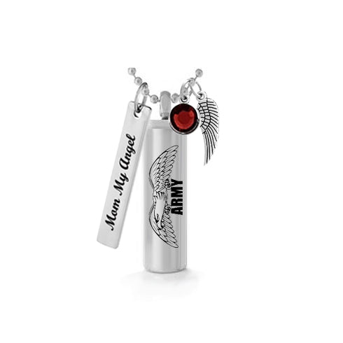 US ARMY Cylinder Eagle Pendant Urn - Love Charms® Option
