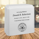 United States Army Cultured Marble Niche Cremation Urn - 12 Color Choices - Vault Option