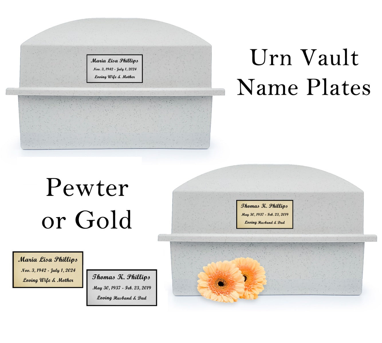Assured Adult Urn Vault - Grey - White - Navy - Black