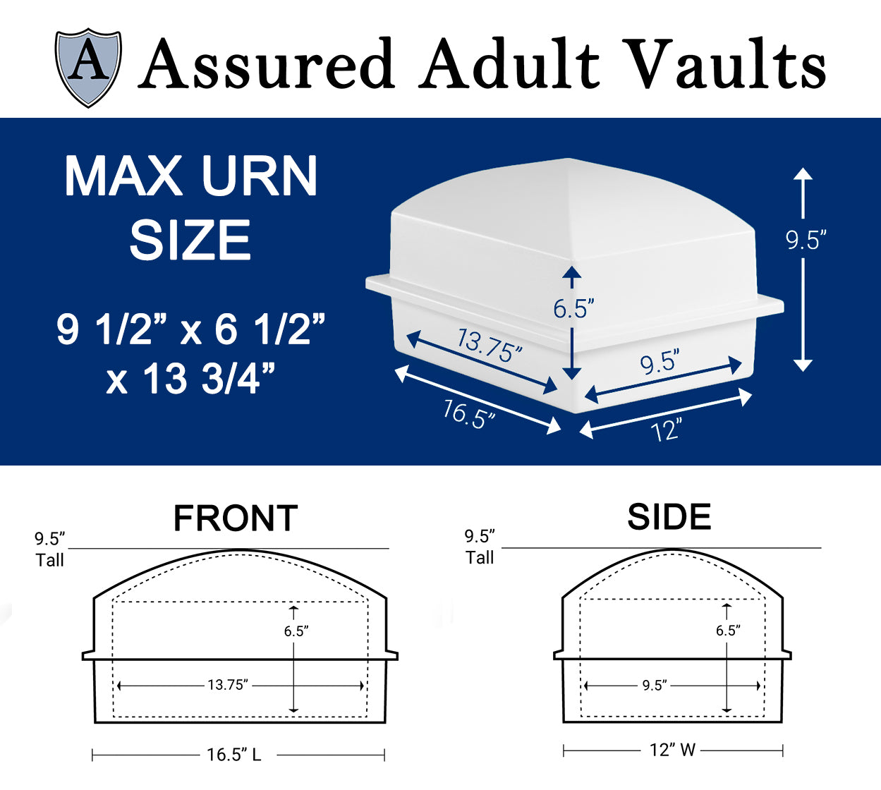 United States Air Force Cultured Marble Niche Cremation Urn - 12 Color Choices - Vault Option