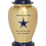 Texas Star Brass Adult Cremation Urn - Pro Personalization - Burial Vault Option