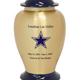 Texas Star Brass Adult Cremation Urn - Pro Personalization - Burial Vault Option