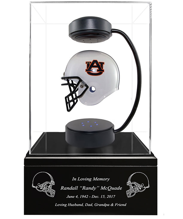 Football Cremation Urn & Auburn University Hover Helmet Décor