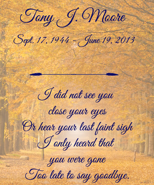 Autumn Trees Poem Urn and Picture