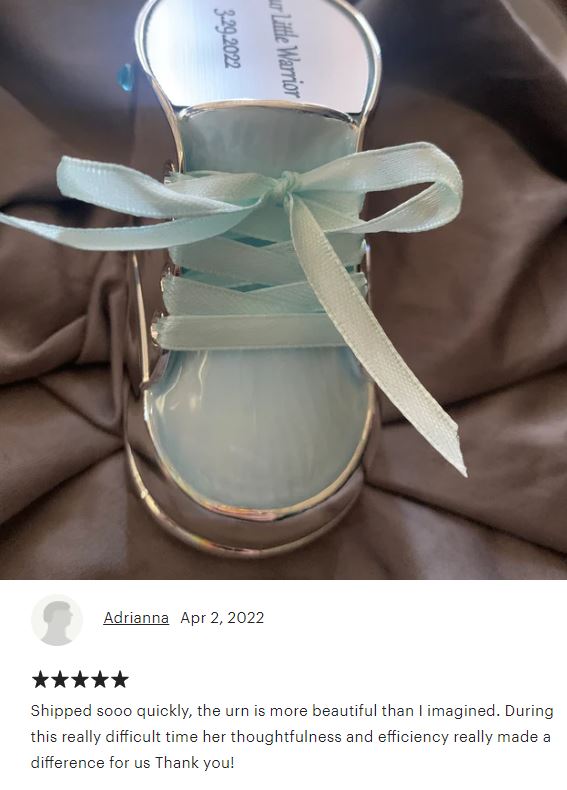 Blue Bootie Photo Baby Urn