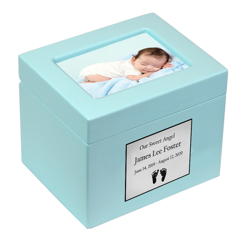 Precious Angel Photo Blue Urn