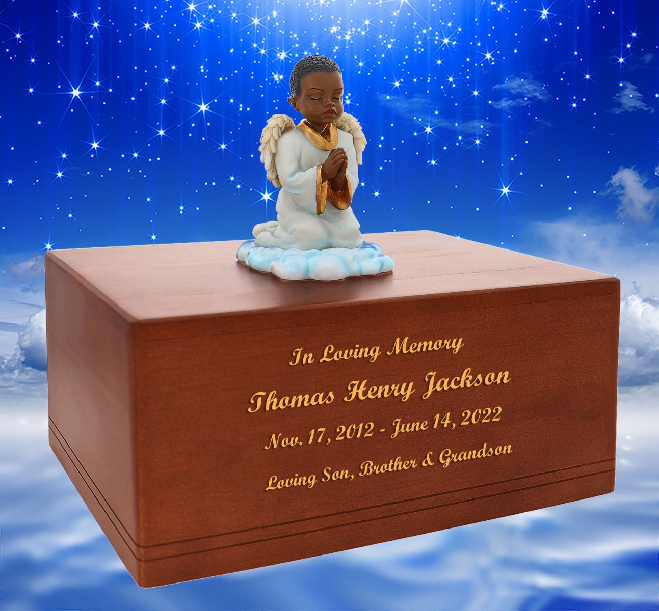 Praying Angel Boy Child Urn