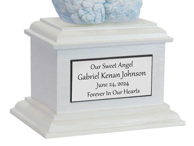In Loving Arms Blue Infant Urn - Baby Angel Urn For Infants