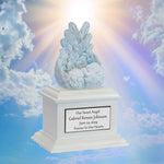 In Loving Arms Blue Infant Urn - Baby Angel Urn For Infants