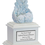 In Loving Arms Blue Infant Urn - Baby Angel Urn For Infants