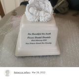 Too Perfect For Earth Cream Cultured Marble Baby Urn - Handmade USA Urn