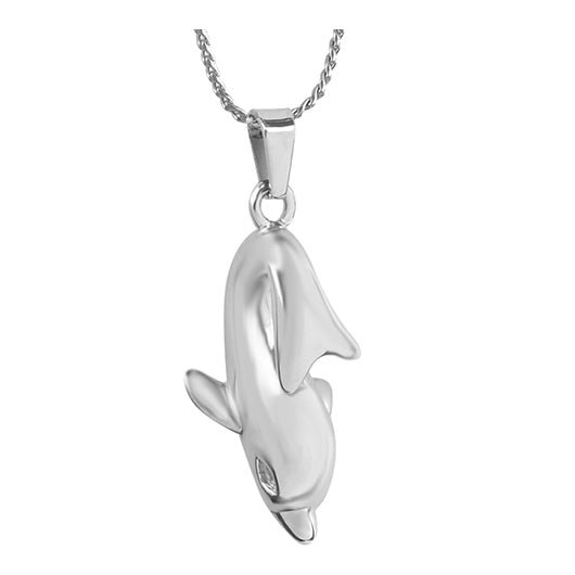 Baby Dolphin Ash Pendant Urn - Love Charms Option