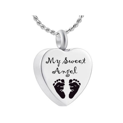 My Sweet Angel Baby Feet Ash Pendant Urn - Love Charms® Option
