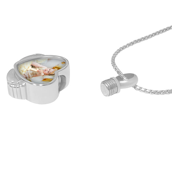 Baby Feet Photo Heart Jewelry Urn Pendant - Love Charms® Option