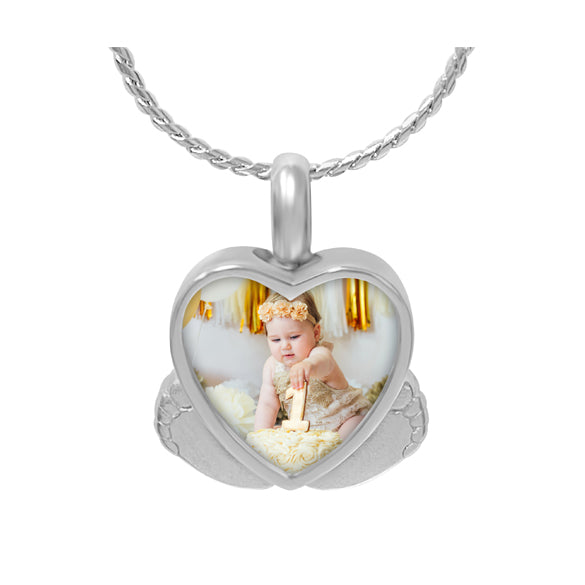Baby Feet Photo Heart Jewelry Urn Pendant - Love Charms® Option