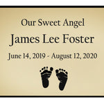 Baby Feet Name Plates For Cremation Urns