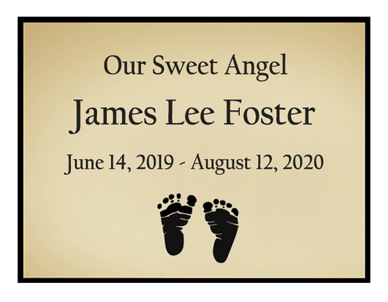 Baby Feet Name Plates For Cremation Urns