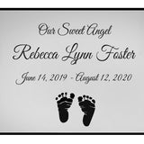 Baby Feet Name Plates For Cremation Urns