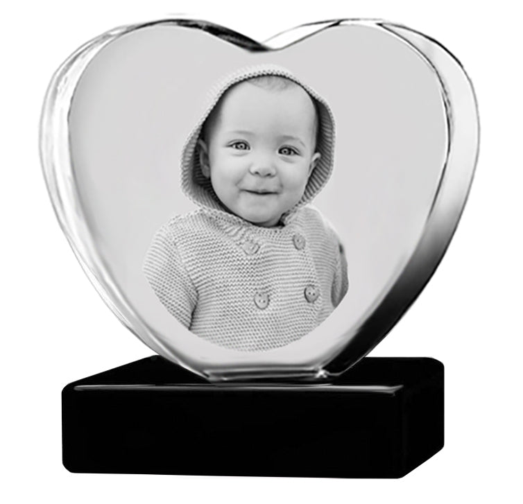 Child Memorial Heart 3D Crystal Infinity Wood Urn Set