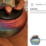 Sea Turtle Raku Keepsake Cremation Urn - Personalization Option