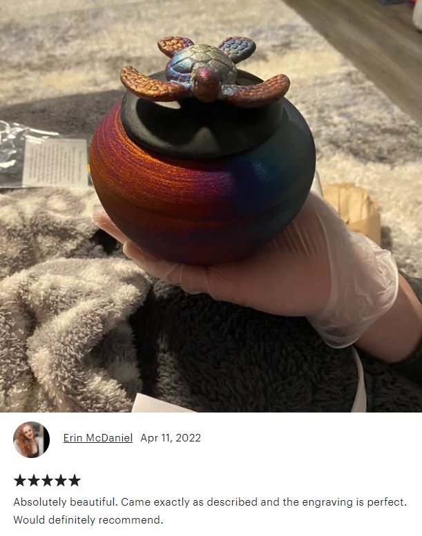 Sea Turtle Raku Keepsake Cremation Urn - Personalization Option