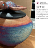 Raku Sea Turtle Mini Urn & Engraved Stand