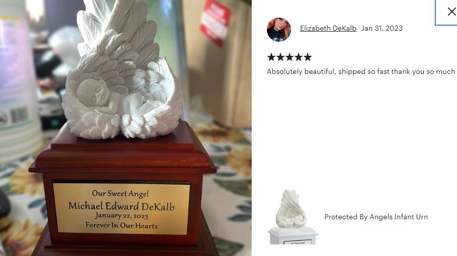 In Loving Arms Infant Urn - Baby Angel Urn For Infants