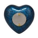 Blue Marbled Heart Keepsake Urn - Stand Option