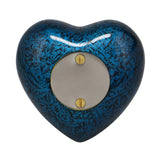 Blue Marbled Heart Keepsake Urn - Stand Option