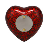 Red Marbled Heart Keepsake Urn - Stand Option