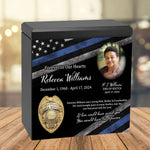 Police or Private Detective Cremation Urn - Thin Blue Line