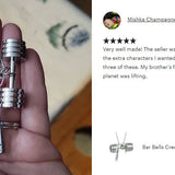 Bar Bells Cremation Jewelry Urn - Love Charms™ Option