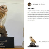 Barn Owl Art & Wood Cremation Urn Adult or Medium
