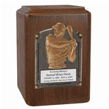 Major Sports & Fire Fighter Plaque Adult Wood Cremation Urns - Free Engraving
